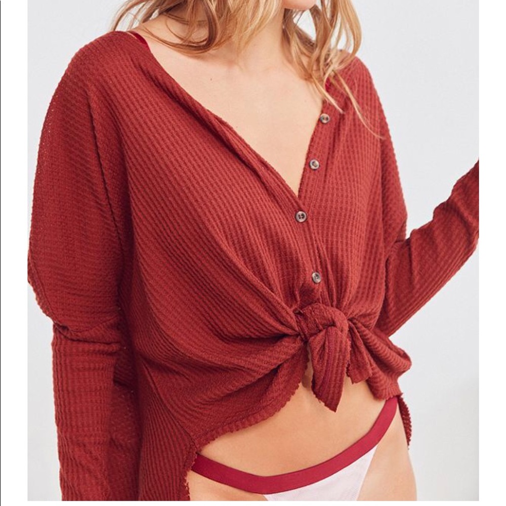 “Out from under” thermal oversized button down